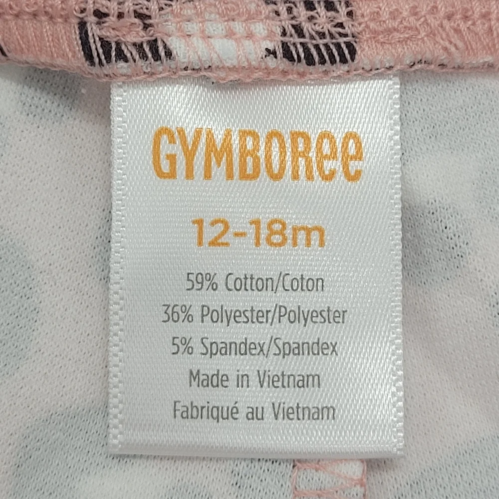 Gymboree Leggings Leopard Animal Print Pink Black Stretch Size 12-18mo NEW